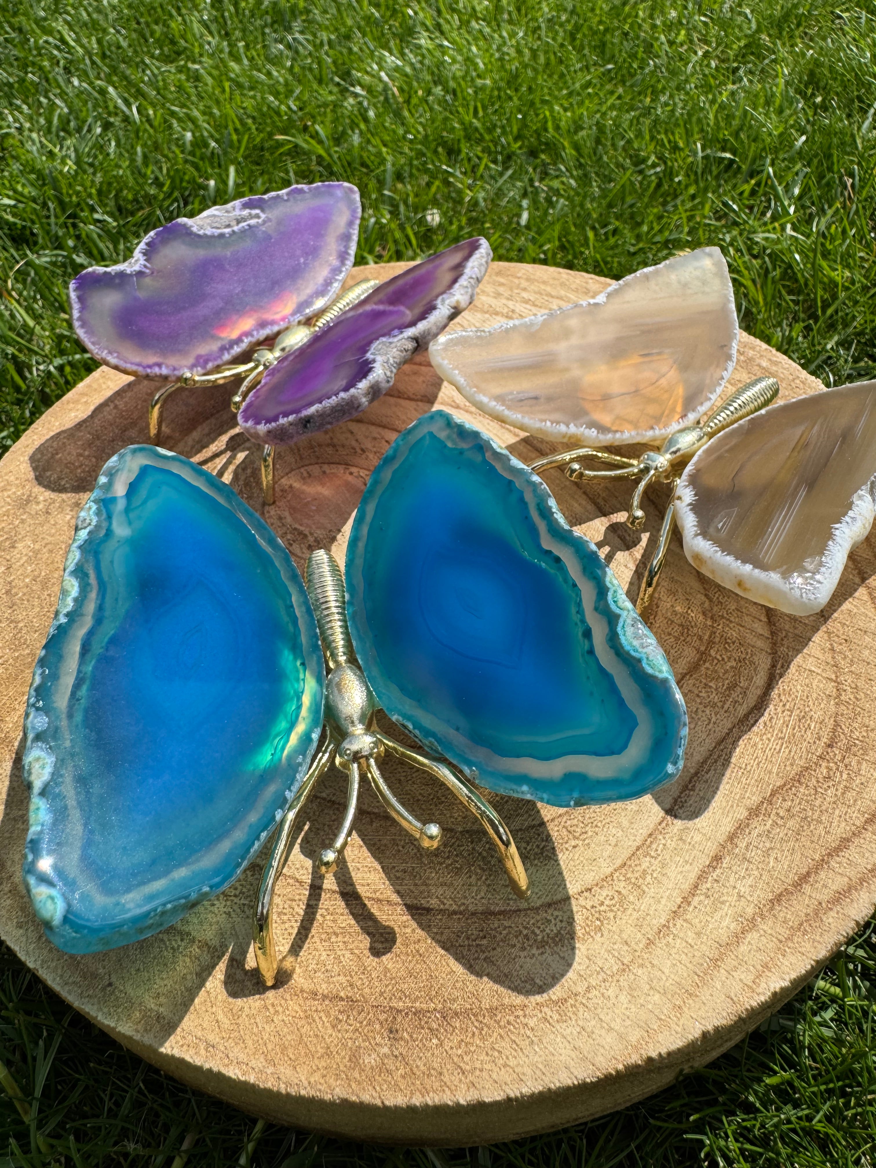 Agate Butterfly Blue