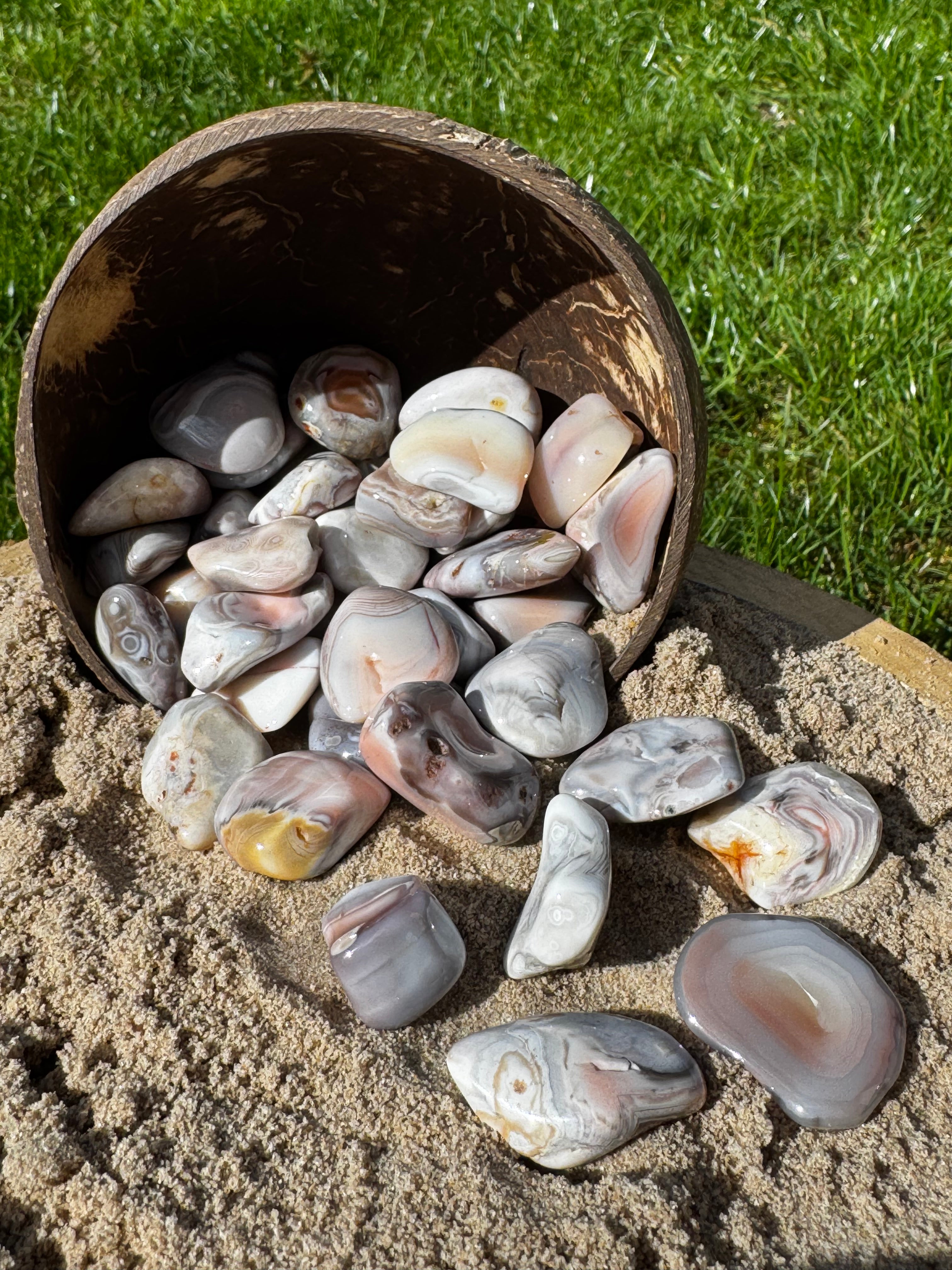 Pink Agate Tumblestone